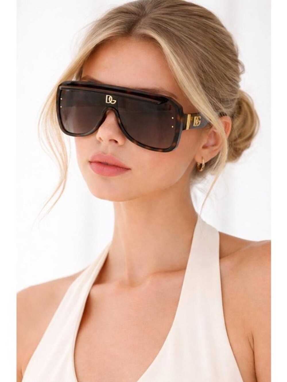 Dolce & Gabbana DG6205 347669 Sunglasses Havana Square Frame, Dark Violet Lenses - Picture 8 of 10